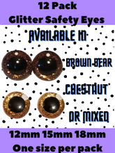Load image into Gallery viewer, 12 Pack Glitter Safety Eyes