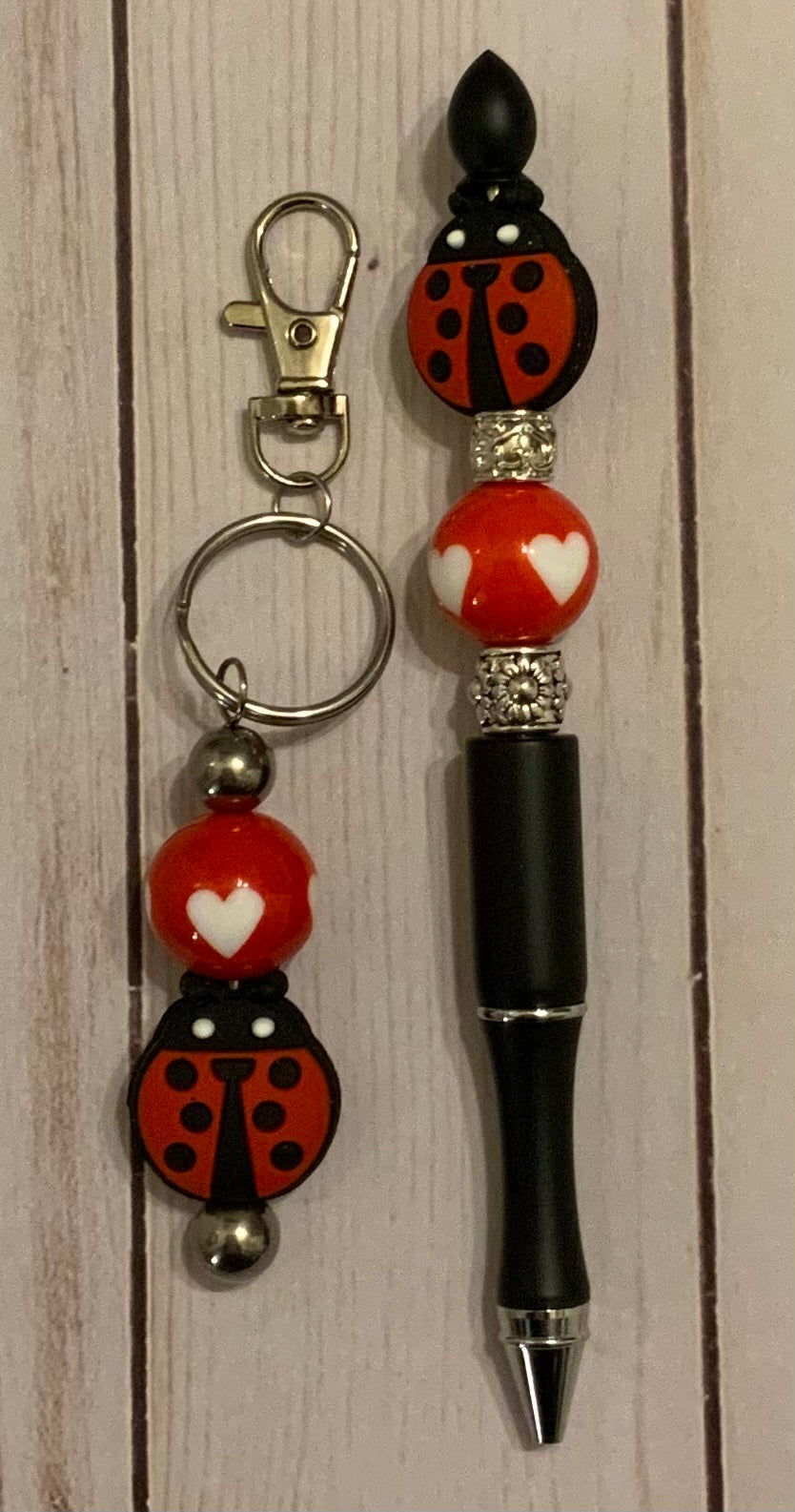 Beaded Pen and Keychain/Bag Charm Set